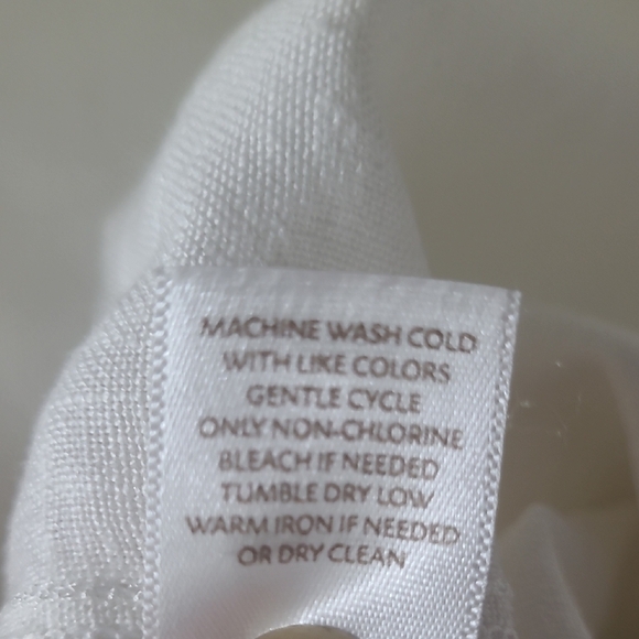 Linen Trousers Ivory White Wide Leg Cuffed Unlined Washable Cuffed Pockets Boho - Picture 4 of 12